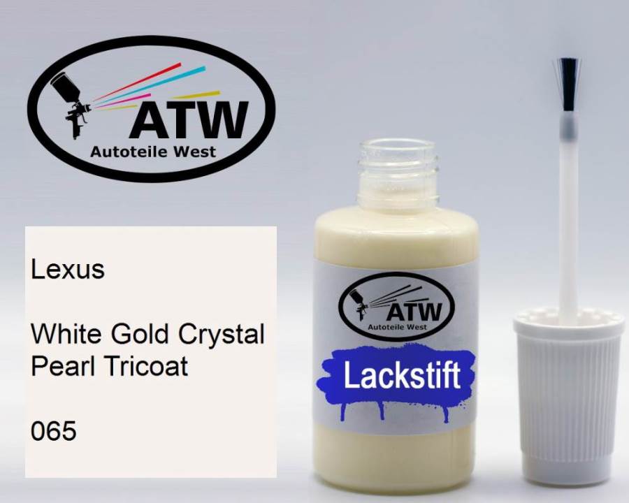 Lexus, White Gold Crystal Pearl Tricoat, 065: 20ml Lackstift, von ATW Autoteile West.